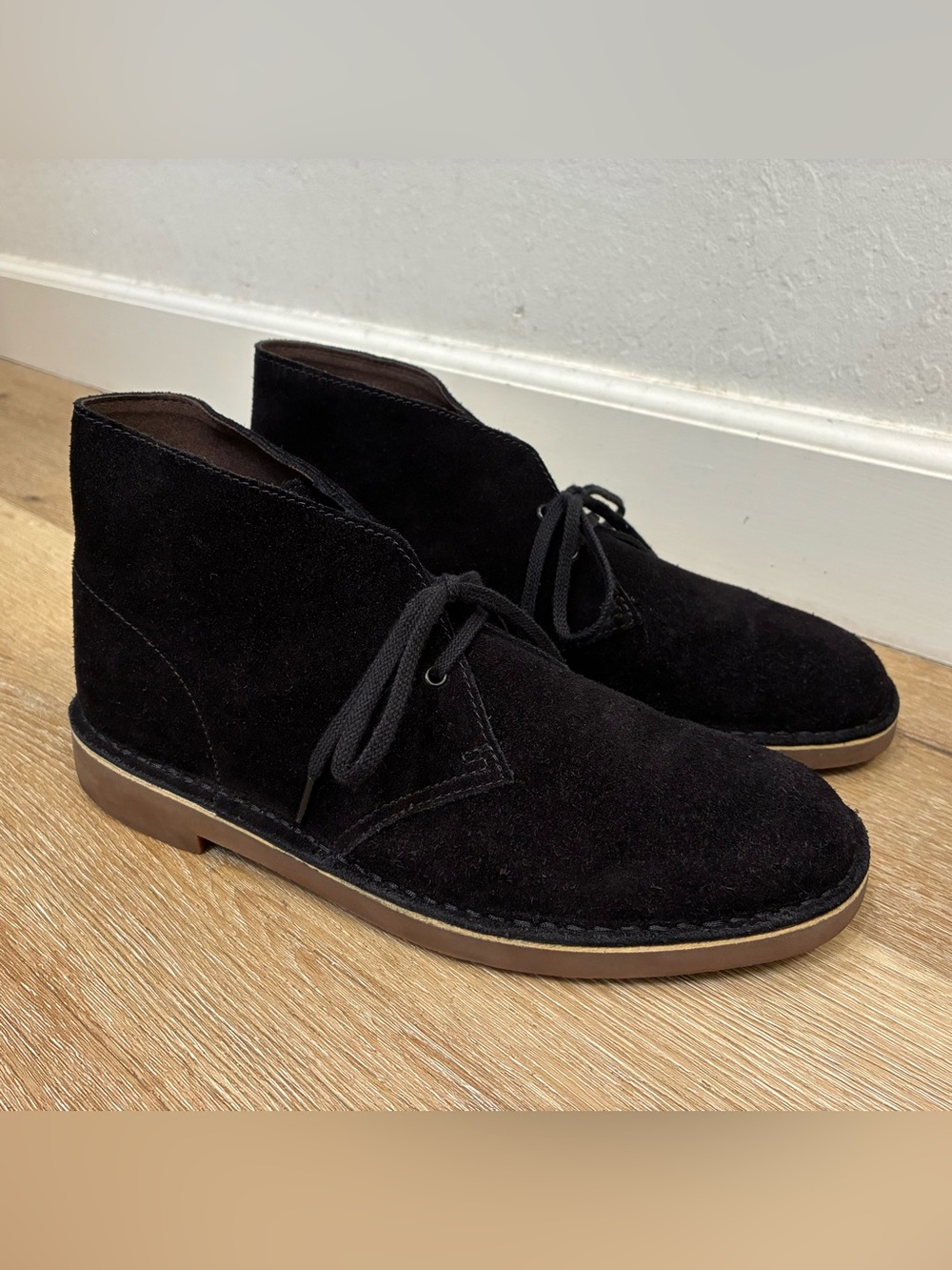 Clarks Bushacre 2 Desert Chukka Boots In Black Suede Men’s Size US 11 EU 44.5